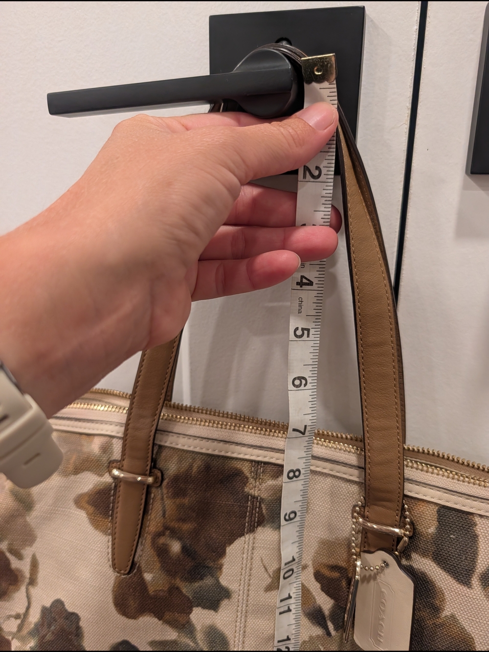 COACH Bleecker Cooper Canvas Floral Tote Bag Satchel Purse Camo Flower Print - Picture 7 of 14